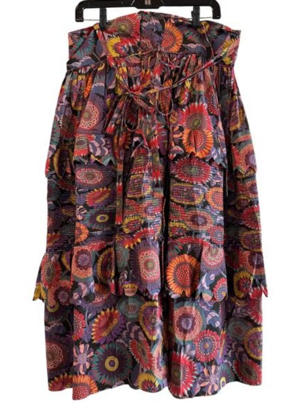 Horror Vacui Floral Midi Skirt Multi